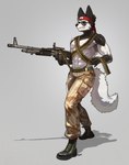 Rating: s
ID: 5603974
Date: 2025-05-28 07:27:35 -0400
Status: active
Score: 17
2025 abs absurd_res accessory ammo_belt anthro arm_tuft belt black_body black_fur boots bottomwear camo camo_bottomwear camo_clothing camo_pants camo_print canid canine canis clenched_teeth clothed clothing eyebrows eyewear footwear fur gun headband hi_res m60 machine_gun male mammal muscular navel pants pattern_bottomwear pattern_clothing pattern_pants pgm300 ranged_weapon shoes shoulder_tuft solo sunglasses teeth topless tuft weapon white_body white_fur post #5603974