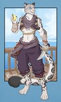 Rating: s
ID: 5667660
Date: 2025-06-25 19:47:57 -0400
Status: active
Score: 28
2019 4_toes 5_fingers absurd_res ankle_band anthro artist_name barefoot biped black_body black_fur blue_eyes breasts claws clothed clothed_anthro clothed_female clothing cloud day digitigrade dipstick_tail dungeons_and_dragons feet felid female finger_claws fingers front_view full-length_portrait fur grey_body grey_fur hasbro hi_res holding_knife holding_object humanoid_hands knife long_tail looking_aside mammal markings medium_breasts midriff navel outside pantherine paws pirate portrait railing sea ship sky smile snow_leopard solo spots spotted_markings standing tabaxi tail tail_markings text toe_claws toes vehicle vuko-jebina water watercraft white_body white_fur wizards_of_the_coast wood post #5667660