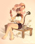 Rating: s
ID: 5121603
Date: 2024-10-17 14:54:39 -0400
Status: active
Score: 14
2018 4:5 4_toes 5_fingers absurd_res anthro artist_name barefoot bench bent_arm bent_legs beverage black_bottomwear black_clothing black_shorts bottomwear bracelet breasts brown_body brown_fur brown_tail chest_tuft clothed clothed_anthro clothed_female clothing colored crop_top digital_drawing_(artwork) digital_media_(artwork) eyelashes fangs feet felid female female_anthro fern fingers food fur hair hi_res holding_beverage holding_food holding_object hybrid jewelry liger light lighting looking_at_viewer mammal midriff navel on_bench pantherine paper_bag paws pink_eyes ponytail rakkyoarts shaded shirt shorts simple_background sitting sitting_on_bench smile smiling_at_viewer solo sparkles tail takoyaki tan_body tan_fur tan_hair tan_inner_ear tan_nose teeth text toes topwear tuft whiskers white_clothing white_crop_top white_topwear post #5121603