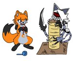 Rating: s
ID: 4013399
Date: 2023-04-25 07:35:15 -0400
Status: active
Score: 8
2022 ambiguous_gender anthro atomic_cat ball_of_yarn black_body black_fur blade_tail canid canine claws domestic_cat duo english_text face_mask felid feline felis female feral florian_(disambiguation) fox fur grey_body grey_fur hair l-g4t0 machine mammal nonbinary_(lore) orange_body orange_fur playing ponytail robot scratching_post screen screen_face text white_hair yarn post #4013399