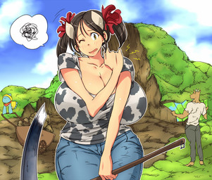 animal_humanoid anthro barefoot big_breasts bovine breasts brown_hair cattle cleavage clothed clothing cow_humanoid cow_print female grass hair hataraki_ari hoe holding_object horn huge_breasts humanoid jeans mammal one_eye_closed pants shirt short_hair sky solo_focus sukimi_(hataraki) unknown_species yellow_eyes
Rating: Safe
Score: 1
User: Opilione
Date: October 17, 2017 animal_humanoid anthro barefoot big_breasts bovine breasts brown_hair cattle cleavage clothed clothing cow_humanoid cow_print female grass hair hataraki_ari hoe holding_object horn huge_breasts humanoid jeans mammal one_eye_closed pants shirt short_hair sky solo_focus sukimi_(hataraki) unknown_species yellow_eyes
Rating: Safe
Score: 1
User: Opilione
Date: October 17, 2017