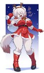 Rating: s
ID: 5267537
Date: 2024-12-26 13:54:17 -0500
Status: active
Score: 84
absurd_res anthro antler_headband big_breasts boots breasts canid canine canis christmas christmas_clothing clothed clothing crazysnuft crossgender dipstick_tail domestic_dog fake_antlers fake_horns female floppy_ears footwear front_view fully_clothed fur hair hair_over_eyes hi_res high_heeled_boots high_heels holidays mammal markings mike_(crazysnuft) open_mouth red_clothing santa's_sack shoes snow solo tail tail_markings white_body white_fur white_hair winter post #5267537