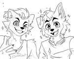Rating: s
ID: 5466069
Date: 2025-03-30 12:41:30 -0400
Status: active
Score: 12
2024 anthro bird_dog black_eyebrows canid canine canis clothing domestic_dog duo emanata eyebrows floppy_ears fur golden_retriever greyscale hi_res hunter_(promises_to_keep) hunting_dog justnotcobalt male mammal monochrome one_eye_closed procyonid promises_to_keep raccoon retriever rofi_(promises_to_keep) simple_background sketch smile star white_background post #5466069