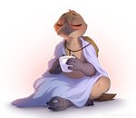 Rating: s
ID: 2203399
Date: 2020-04-05 01:48:03 -0400
Status: active
Score: 75
3_toes 4_fingers anthro avian avian_feet barefoot beak bedding beverage bird blanket blush brown_body claws clothed clothing container crossed_legs cup curling_toes digital_media_(artwork) eyebrows eyes_closed feathers feet female fingers hat headgear headwear lizanne lyrebird oscine passerine simple_background sitting smile smileeeeeee solo superb_lyrebird talons toes post #2203399