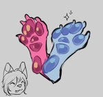 Rating: s
ID: 5597787
Date: 2025-05-25 15:55:39 -0400
Status: active
Score: 9
4_toes ambiguous_gender anthro barefoot blue_body blue_pawpads claws domestic_cat eyes_closed feet felid feline felis foot_focus foot_shot glistening glistening_pawpads grey_background hair hindpaw l0xx mammal open_mouth paw_shot pawpads paws pink_body pink_pawpads short_hair simple_background sketch smile solo toe_claws toes post #5597787