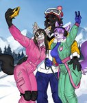 Rating: s
ID: 5583614
Date: 2025-05-19 12:02:44 -0400
Status: active
Score: 9
2025 ahoge anthro biped black_body black_fur black_hair blue_clothing bridgette_(lugermann) canid canine cellphone character_request clothed clothing detailed_background digital_media_(artwork) ear_piercing electronics female fully_clothed fur gesture green_clothing group group_selfie hair hand_gesture hand_on_another hi_res holding_cellphone holding_object holding_phone holding_smartphone inner_ear_fluff jack_(lugermann) male mammal mountain novery outside phone piercing pink_clothing plant purple_body purple_fur purple_hair red_eyes shaded ski_goggles smartphone snow standing taking_picture taking_selfie tongue tongue_out tree trio tuft v_sign white_body white_fur winter yellow_eyes post #5583614