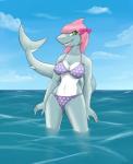 Rating: s
ID: 1338026
Date: 2017-09-23 23:41:50 -0400
Status: active
Score: 24
2017 accessory anthro bangs bikini blunt_bangs bow_(feature) bow_accessory bow_ribbon breasts clothing cloud countershading detailed_background female fin fish gills green_eyes grey_body grey_skin hair hair_accessory hair_bow hair_ribbon head_fin hi_res kurozu legs_in_water looking_at_viewer marine non-mammal_breasts outside partially_submerged pink_hair polka_dots ribbons seascape seaside shark shark-chan shark_dating_simulator_xl sharp_teeth sky smile solo standing standing_in_water submerged_legs swimwear teeth two-piece_swimsuit water post #1338026