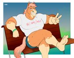 Rating: s
ID: 3173657
Date: 2022-02-12 21:53:50 -0500
Status: active
Score: 60
2022 absurd_res anthro barefoot bench brown_body clothed clothing equid equine feet gesture hand_gesture hi_res horse kris_(zourik) looking_at_viewer male mammal muscular muscular_anthro muscular_male on_bench shirt simple_background sitting sitting_on_bench smile smiling_at_viewer solo topwear v_sign wristband zourik post #3173657