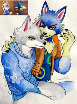 Rating: s
ID: 5759403
Date: 2025-08-05 22:14:11 -0400
Status: pending
Score: 2
animal_crossing anthro black_eyes blue_body bottomless canid canine canis claws clothed clothing duo fang_(animal_crossing) fur grey_body hand_on_shoulder hi_res jacket male mammal nintendo shirt sweater topwear traditional_media_(artwork) ulala_ko wolf wolfgang_(animal_crossing) post #5759403