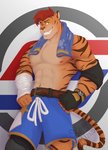 Rating: s
ID: 2509481
Date: 2020-11-30 00:51:28 -0500
Status: active
Score: 10
2020 abs anthro belt blue_bottomwear blue_clothing blue_shorts bottomwear clothed clothing felid green_eyes grin hair hi_res looking_at_viewer male mammal muscular muscular_anthro muscular_male nipples pantherine pecs portrait red_hair samba_(sbt) shorts skullart smile solo super_buckyball_tournament three-quarter_portrait tiger topless topless_male towel towel_around_neck watermark wraps wrist_wraps post #2509481