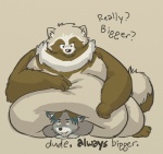 Rating: s
ID: 212727
Date: 2012-05-07 18:06:16 -0400
Status: active
Score: 32
akkeresu anthro belly belly_smother big_belly canid canine dialogue domestic_cat duo english_text felid feline felis fox hybrid male mammal morbidly_obese obese overweight pinned pinned_by_belly raccoon_dog sitting squish tanuki tanukisan text post #212727