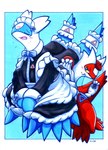 Rating: s
ID: 4870820
Date: 2024-06-22 13:21:21 -0400
Status: active
Score: 23
absurd_res blue_body blue_feathers bodily_fluids clothing covering cute_fangs duo embarrassed eon_duo eyes_closed fangs feathers female feral furgonomics generation_3_pokemon hi_res latias latios legendary_duo legendary_pokemon maid_uniform male nintendo open_mouth pincushion pokemon pokemon_(species) rakuorca5rc red_body red_feathers sewing sewing_needle simple_background smile smirk tears teeth torn_clothing uniform upset post #4870820