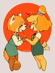 Rating: s
ID: 2432369
Date: 2020-10-03 01:58:55 -0400
Status: active
Score: 107
2019 aggretsuko ailurid animal_crossing anthro biped blush bottomwear canid canine canis clothed clothing crossover daww domestic_dog duo emanata eyes_closed female female/female fur furgonomics green_bottomwear green_clothing green_skirt grey_background hand_holding happy heart_symbol high_waisted_bottomwear isabelle_(animal_crossing) mammal monotone_bottomwear monotone_clothing monotone_skirt nintendo open_mouth open_smile orange_body orange_fur pencil_skirt red_panda retsuko sanrio seiishin shih_tzu shirt signature simple_background skirt smile standing tail tail_motion tail_through_skirt tailwag topwear toy_dog yellow_body yellow_fur post #2432369