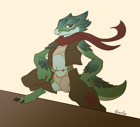 Rating: s
ID: 3407950
Date: 2022-06-23 19:56:58 -0400
Status: active
Score: 68
anthro bandage bottomwear chaps clothing digital_media_(artwork) female front_view goolee green_body green_eyes green_scales hi_res kobold leg_on_table looking_at_viewer ramirez_(w4g4) reptile scales scalie scarf simple_background solo standing topwear vest post #3407950