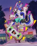 Rating: s
ID: 1189668
Date: 2017-04-14 01:52:12 -0400
Status: active
Score: 17
1980s_theme 3_eyes atlus blue_body blue_fur bottomwear canid canine canis clothing domestic_dog eyewear feral footwear fur green_eyes male mammal megami_tensei multi_eye pascal_(megami_tensei) radical sega shoes shorts shutter_shades skateboard skateboarding sneakers solo tongue tongue_out unknown_artist vehicle white_body white_fur post #1189668