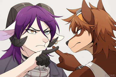 Rating: s
ID: 5718016
Date: 2025-07-18 20:46:32 -0400
Status: active
Score: 82
a animated anthro black_horn blue_eyes boop bovid brown_body brown_ears brown_fur brown_hair canid canine canis caprine clothed clothing curved_horn domestic_dog duo ear_piercing ear_ring eye_contact eyewear eyewear_on_head fingers frown frowning_at_another frowning_at_partner fur furrowed_brow furrowed_eyebrows gesture gloves goat goggles goggles_on_head grey_clothing grey_topwear hair hand_gesture handwear heterochromia horizontal_pupils horn looking_at_another looking_at_partner mammal narrowed_eyes nose_boop piercing pointing pupils purple_hair ring_piercing scarf seyumei shirt snout tank_top topwear white_body white_clothing white_fur white_topwear post #5718016