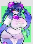 Rating: s
ID: 5629780
Date: 2025-06-08 22:02:42 -0400
Status: active
Score: 15
blue_body blue_hair bottomwear braided_hair clothed clothing eyelashes fangs female front_view green_background hair hi_res hotpants humanoid humanoid_pointy_ears long_hair looking_at_viewer mouth_closed navel norakaru pointy_ears portrait red_sclera shorts signature simple_background solo standing teeth three-quarter_portrait topwear white_body white_bottomwear white_clothing white_hotpants white_shorts white_topwear wide_hips yellow_eyes post #5629780