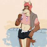 Rating: s
ID: 5563106
Date: 2025-05-10 19:19:00 -0400
Status: active
Score: 1
1:1 anthro belt beverage black_eyes black_nose bottomwear bracelet brown_body brown_fur bubble_tea canid canine canis clothing crop_top domestic_dog drinking eyebrows eyewear facial_hair fur glasses glasses_on_shirt goatee hair hotpants jewelry leaning_against_wall male mammal outside p_rindustries pink_belt_buckle pink_eyewear pink_glasses pink_hair raised_eyebrow round_glasses shirt shorts solo tail tail_motion tailwag topwear white_belt post #5563106