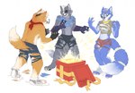 Rating: s
ID: 5658109
Date: 2025-06-21 13:10:23 -0400
Status: active
Score: 1
2019 5_fingers accessory anthro artist_logo artist_name biped black_nose blue_body blue_fur bottomwear box breasts claws clothing colored container countershade_arms countershade_face countershade_fur countershade_hands countershade_neck countershade_torso countershading eye_patch eyewear facial_markings female fingers fox_mccloud front_view fur furgonomics gender_transformation gift_box green_eyes grey_body grey_fur grey_markings group head_markings implied_transformation krystal_(star_fox) leg_markings legs_together logo looking_at_own_hands looking_down_at_self lucieniibi male markings navel nintendo orange_body orange_fur pants pawpads paws pink_pawpads purple_eyes rear_view shirt simple_background smile snout snout_markings socks_(marking) species_transformation spread_legs spreading standing star_fox story story_in_description tail tail_accessory text three-quarter_view topwear torn_bottomwear torn_clothing torn_pants torn_shirt torn_shoes torn_topwear transformation trio white_background white_markings wolf_o'donnell post #5658109