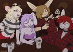 Rating: s
ID: 5630924
Date: 2025-06-09 13:00:00 -0400
Status: active
Score: 14
2025 5_fingers alternate_species anthro biped blonde_hair blue_eyes blush bottle bottomwear breasts brown_body brown_fur brown_hair clothed clothed_anthro clothed_female clothed_male clothing container digital_media_(artwork) female fingers fully_clothed fully_clothed_anthro fully_clothed_female fully_clothed_male fur group hair hi_res holding_bottle holding_container holding_glass holding_object lagomorph leporid lewin_(sealer4258) looking_at_another male mammal mouse murid murine navel one_eye_closed open_mouth open_smile pink_eyes purple_hair rabbit red_eyes red_hair rodent sealer4258 shirt sitting skirt smile standing teeth tongue topwear white_body white_fur post #5630924