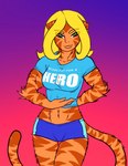 Rating: s
ID: 4559966
Date: 2024-01-27 09:13:31 -0500
Status: active
Score: 10
alien arm_tuft belly biceps blonde_hair bottomwear breasts clixsposing_kitraandra clothing crop_top elbow_tuft eyebrow_through_hair eyebrows felid female fur green_eyes hair hi_res hotpants humanoid_face humanoid_pointy_ears kitraandra liquidmark looking_at_viewer mammal midriff multi_ear muscular muscular_female pantherine pointy_and_animal_ears pointy_ears print_clothing print_shirt print_t-shirt print_topwear pupils shirt shorts slit_pupils smile solo stripes t-shirt tail tiger tight_clothing topwear translucent translucent_hair tuft varkeeg post #4559966