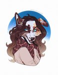 Rating: s
ID: 5145450
Date: 2024-10-28 18:04:55 -0400
Status: active
Score: 5
anthro australian_shepherd blue_eyes brown_hair canid canine canis clothed clothing domestic_dog ears_down female flapping_ears fur gradient_hair hair headshot_portrait herding_dog heterochromia hi_res looking_at_viewer lop-eared mammal markings open_mouth pastoral_dog pivoted_ears portrait road~abelgeym scarf sheepdog solo spots spotted_body spotted_fur spotted_nose wavy_hair post #5145450