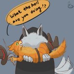 Rating: s
ID: 4985988
Date: 2024-08-14 15:15:38 -0400
Status: active
Score: 55
1:1 affectionate anthro belt boots canid canine canis cheek_tuft cloak clothing confusion death_(puss_in_boots) dialogue domestic_cat dreamworks duo ears_back face_in_belly face_on_belly face_on_chest facial_tuft felid feline felis fluffy fluffy_tail footwear fur fuzzy green_eyes grey_background grey_body grey_fur hat headgear headwear holding_another low_res lying male male/male mammal melee_weapon messy_fur messy_tail mestema9480 motion_lines neck_tuft nuzzling on_back open_mouth orange_body orange_fur pivoted_ears puss_in_boots_(dreamworks) puss_in_boots_(franchise) question rapier shocked shoes simple_background size_difference speech_bubble standing surprise surprised_expression sword tabby_cat tail tail_motion tailwag text tuft watermark weapon whiskers wolf post #4985988