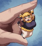 Rating: s
ID: 5608804
Date: 2025-05-30 08:04:10 -0400
Status: active
Score: 9
2025 ambiguous_gender anthro barefoot blonde_hair blue_background blush bodily_fluids bovid breasts caprine chimeracauldron disembodied_hand duo eyebrow_through_hair eyebrows feet female green_eyes hair hi_res holding_another horn human macro mammal micro micro_on_macro one_eye_closed pico_(picosheep) sheep simple_background size_difference smile spade_tail striped_horn stripes sweat tail translucent translucent_hair wink post #5608804