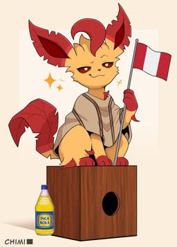 Rating: s
ID: 5742573
Date: 2025-07-29 14:01:05 -0400
Status: active
Score: 94
2025 artist_name azoomer beverage box chest_tuft closed_smile clothing container eeveelution eyebrows fan_character feral flag flag_(object) fur generation_4_pokemon gloves_(marking) hi_res holding_flag holding_object inca_kola leaf leaf_ears leaf_tail leafeon looking_at_viewer male markings mouth_closed multicolored_body multicolored_fur musical_instrument narrowed_eyes nintendo percussion_instrument peru peruvian_flag pokemon pokemon_(species) poncho poncho_only raised_eyebrow red_body red_fur red_nose red_paws red_sclera simple_background sitting sitting_on_box smile smirk soda soft_drink solo sparkles tail text tuft white_eyes wooden_box post #5742573