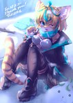 Rating: s
ID: 4577017
Date: 2024-02-04 01:01:08 -0500
Status: active
Score: 25
3_fingers absolute_territory arm_support artist_name blonde_hair blue_highlights blush boots breasts brown_body brown_fur clothed clothing commissioner_name countershade_fur countershading english_text eyebrow_through_hair eyebrows felid feline felis fell_down female fingers footwear fur furgonomics hair headwear_removed hi_res highlights_(coloring) inner_ear_fluff japanese_text kemono legwear looking_at_viewer mammal off_shoulder one_eye_closed open_mouth pawpads sand_cat scarf shoes short_hair sitting snow snowman solo stripes sunaneko_(sunaneko_zeon) text theta_k23 thigh_highs tongue translucent translucent_hair tuft white_body white_fur wink winter_jacket yellow_body yellow_fur post #4577017