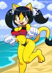 Rating: s
ID: 5562968
Date: 2025-05-10 18:18:36 -0400
Status: active
Score: 46
2025 3_toes 5_fingers absurd_res accessory amber_eyes anthro bangs barefoot beach big_breasts bikini bikini_bottom breasts cleavage_cutout clothed clothing cloud crop_top cutout day dipstick_tail domestic_cat eyelashes fangs feet felid feline felis female fingers fur gloves handwear headband hi_res honey_the_cat looking_at_viewer mammal markings midriff navel on_one_leg open_mouth open_smile outside paws plantigrade pose raised_calf raised_leg sand seaside sega sem-l-grim shirt signature sky smile solo sonic_the_fighters sonic_the_hedgehog_(series) standing swimwear tail tail_markings teeth toes topwear twintails_(hairstyle) two-piece_swimsuit yellow_body yellow_fur post #5562968