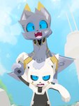Rating: s
ID: 3296303
Date: 2022-04-23 23:37:30 -0400
Status: active
Score: 30
2018 3:4 3_fingers 3_toes 4_fingers aerocats aircraft ambiguous_gender angry anthro artist_name black_body black_markings black_nose black_sclera blue_body blue_ears blue_eyes blue_fur carrying_another carrying_partner cloud contrail cute_fangs detailed_background digital_media_(artwork) domestic_cat duo english_text fangs feet felid feline felis fingers fluffy fur glistening grey_body hand_on_head hand_on_leg happy head_tuft hi_res hindpaw hybrid lens_flare light living_aircraft living_machine living_vehicle logo looking_at_viewer machine mammal markings multicolored_body multicolored_ears narrowed_eyes navy open_mouth patriot_(presto) paws pink_tongue plant presto_(artist) pupils radio_antenna rock sabre_(presto) screen sitting sitting_on_another sitting_on_head sky sunlight teeth text toes tongue tower tuft two_tone_ears vehicle white_body white_ears white_fur wings yellow_ears yellow_markings post #3296303