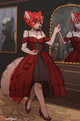 Rating: s
ID: 5672442
Date: 2025-06-28 00:42:55 -0400
Status: active
Score: 27
anthro birthmark canid canine canis clothing dress dress_only dresser female framed_picture furniture hair hi_res lentilghost mammal markings mirror mirror_reflection nina_thumpings_(darkflamewolf) portrait_(object) red_hair reflection royalty solo touching_mirror vanity vanity_mirror wolf post #5672442
