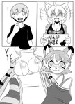 Rating: s
ID: 5633165
Date: 2025-06-10 14:27:06 -0400
Status: active
Score: 1
2024 absurd_res anthro biped black_markings border breasts canid canine chinese_text clothed clothed_anthro clothed_female clothed_human clothed_male clothing comic costume countershade_face countershade_neck countershade_torso countershading duo eyes_closed female female_anthro front_view fursuit gesture hand_gesture heart_(marking) hi_res high-angle_view human japanese_text jjboywuxia2008 male male_human mammal markings monochrome one-piece_swimsuit open_mouth open_smile pointing pointing_at_self raccoon_dog right_to_left screentone seam_(sewing) shirt sign smile standing star_(marking) swimwear t-shirt tanuki text topwear white_border young young_human young_male post #5633165
