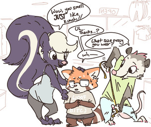 2018 anthro barefoot clothed clothing colored_nails dialogue diana_marsey_(visiti) disney elizabeth_o'dure_(visiti) english_text eyeshadow eyewear fan_character female glasses group highlights holding_object inside makeup mammal marsupial nobby_(artist) opossum pink_highlights pink_nails red_panda rose_(briskby) shop skunk speech_bubble standing tape_measure text zootopia
Rating: Safe
Score: 6
User: JAKXXX3
Date: June 20, 2018 2018 anthro barefoot clothed clothing colored_nails dialogue diana_marsey_(visiti) disney elizabeth_o'dure_(visiti) english_text eyeshadow eyewear fan_character female glasses group highlights holding_object inside makeup mammal marsupial nobby_(artist) opossum pink_highlights pink_nails red_panda rose_(briskby) shop skunk speech_bubble standing tape_measure text zootopia
Rating: Safe
Score: 6
User: JAKXXX3
Date: June 20, 2018