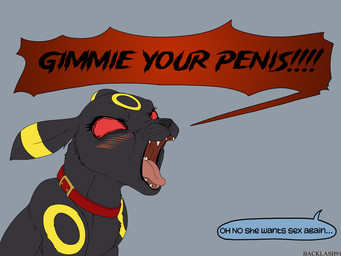 Rating: s
ID: 5631623
Date: 2025-06-09 18:50:23 -0400
Status: active
Score: 234
4:3 backlash91 black_body black_fur blush blush_lines collar conditional_dnp demanding demanding_sex dialogue eeveelution english_text female feral fur generation_2_pokemon hi_res humor nintendo pokemon pokemon_(species) red_eyes requesting sex_request sexual_tension solo text umbreon yelling post #5631623