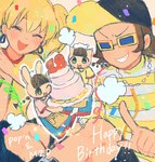 Rating: s
ID: 5419227
Date: 2025-03-07 23:54:48 -0500
Status: active
Score: 6
animal_ears baseball_cap bemani black_bottomwear black_clothing black_shorts blonde_hair blue-tinted_eyewear bottomwear braided_hair brown_hair cake chef_hat clothing copyright_name dessert ear_piercing ear_ring eyewear felid feline female food gesture green_eyes grin hair hand_gesture happy_birthday hat headgear headwear hi_res hoop_ear_ring human jewelry konami lagomorph leporid male mammal mimi_(pop'n_music) mzd_(pop'n_music) nyami_(pop'n_music) one_eye_closed open_mouth pattern_clothing pattern_shirt pattern_topwear piercing pigtails pikara poet_(pop'n_music) pop'n_music rabbit rabbit_ears raised_finger raised_index_finger ring_piercing shirt short_hair shorts smile striped_clothing striped_shirt striped_topwear stripes sunglasses text tinted_eyewear topwear twin_braids twintails_(hairstyle) post #5419227