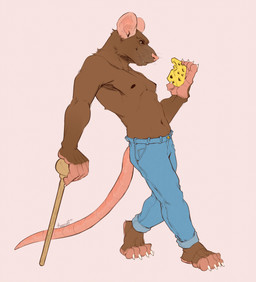 Rating: s
ID: 2637822
Date: 2021-03-03 04:09:25 -0500
Status: active
Score: 46
2021 anthro bottomwear brown_body brown_fur cheese clothed clothing dairy_products denim denim_bottomwear denim_clothing digital_media_(artwork) food fur jeans koorivlf looking_at_viewer male mammal murid murine nipples pants rat rodent series_(disambiguation) signature simple_background skinny_male smile solo standing tail thin_tail walking_stick post #2637822