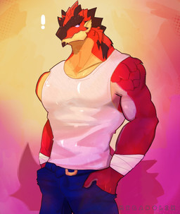 Rating: s
ID: 5767136
Date: 2025-08-09 12:46:34 -0400
Status: active
Score: 14
anthro artist_logo belt bottomwear capcom clothing digital_media_(artwork) exclamation_point flying_wyvern front_view hand_in_pocket hi_res logo looking_around male megadolix monster_hunter pants pockets portrait rath_wyvern rathalos red_body red_scales scales shirt sleeveless_shirt solo tan_body three-quarter_portrait topwear white_clothing white_shirt white_topwear wraps wrist_wraps post #5767136