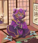Rating: s
ID: 5346687
Date: 2025-02-02 11:24:13 -0500
Status: active
Score: 19
4uka absurd_res anthro beverage blue_eyes detailed_background electricity electricity_manipulation elemental_manipulation gold_(metal) grey_hands hi_res holding_object japanese japanese_text kennen_(lol) league_of_legends looking_at_object looking_down lotus_pose male mask morning ninja ninja_costume plant ranged_weapon riot_games shuriken solo steam tea teapot tencent text tree warrior weapon wearing_mask yordle post #5346687