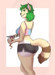 Rating: s
ID: 3410066
Date: 2022-06-25 00:06:46 -0400
Status: active
Score: 18
2021 anthro apple bindweed_(artist) black_nose border bottomwear breasts brown_body brown_fur butt butt_focus clothed clothing crop_top dolphin_shorts domestic_cat felid feline felis female food fruit fur green_eyes green_hair hair hazel_verday hi_res holding_food holding_knife holding_object hotpants hybrid knife looking_back mammal markings peeling pink_border plant pose procyonid raccoon rear_view shirt shorts simple_background smile solo striped_markings striped_tail stripes tail tail_markings tan_body tan_fur tank_top teeth topwear white_background white_body white_fur post #3410066