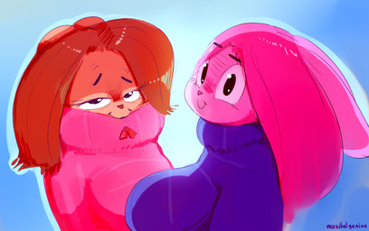 abigail_(musikalgenius) anthro bedroom_eyes blush breasts brown_hair clothing digital_media_(artwork) duo eyebrows fan_character female hair half-closed_eyes happy looking_at_viewer mammal musikalgenius pink_hair rodent seductive smile squirrel sweater
Rating: Safe
Score: 2
User: Nicklo6649
Date: April 19, 2018 abigail_(musikalgenius) anthro bedroom_eyes blush breasts brown_hair clothing digital_media_(artwork) duo eyebrows fan_character female hair half-closed_eyes happy looking_at_viewer mammal musikalgenius pink_hair rodent seductive smile squirrel sweater
Rating: Safe
Score: 2
User: Nicklo6649
Date: April 19, 2018