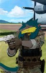 Rating: s
ID: 5577095
Date: 2025-05-16 17:09:59 -0400
Status: active
Score: 3
absurd_res aircraft airplane anthro brom_(sahurus) claws clothing fangs fur green_body green_fur grey_body grey_fur gun handgun hi_res male military military_uniform misterfyrryman ranged_weapon red_eyes sergal solo tail teeth uniform vehicle weapon yellow_body yellow_fur post #5577095