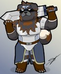 Rating: s
ID: 5240573
Date: 2024-12-13 12:29:30 -0500
Status: active
Score: 1
5:6 anthro armor black_body black_fur boots_without_bottomwear brown_body brown_fur canid canine canis clothing d13w0tt_(artist) domestic_dog fluffy fluffy_chest fur gloves handwear hi_res honos kerchief knight livestock_guardian_dog male mammal melee_weapon menacing_shadow molosser mountain_dog multicolored_body multicolored_fur muscular muscular_male pastoral_dog solo sword tibetan_mountain_dog warrior weapon white_eyes post #5240573