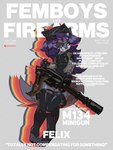 Rating: s
ID: 5550059
Date: 2025-05-05 03:10:43 -0400
Status: active
Score: 46
3:4 accessory ammo_belt anthro canid canine cheek_tuft clothing cover english_text eye_patch eyelashes eyewear eyewear_on_head facial_tuft femboy femboys_and_firearms fluffy fluffy_tail gatling_gun general_electric glasses glasses_on_head gloves gun hair handwear hat headgear headwear hi_res highlights_(coloring) jacket legwear m134 machine_gun magazine_cover male mammal marcus_gray minigun pouch_(clothing) ranged_weapon solo stockings straps tail text thigh_highs topwear tuft weapon post #5550059