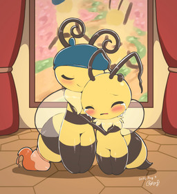 Rating: s
ID: 5769680
Date: 2025-08-10 14:40:26 -0400
Status: active
Score: 14
2025 2_antennae antennae_(anatomy) anthro arthropod bee beret black_antennae black_arms black_legs black_stripes blue_beret blue_clothing blue_headgear blue_headwear blush bodily_fluids bug_fables clothing crying curled_antennae curtains digital_media_(artwork) duo eyes_closed featureless_feet featureless_hands feet female female_anthro glistening glistening_legs hand_holding hand_on_another's_head hand_on_head hat headgear headwear hi_res hymenopteran insect insect_wings inside jaune_(bug_fables) long_antennae moonsprout_games open_mouth painting_(object) red_blush red_curtains red_tongue shadow sibling_(lore) signature sister_(lore) sisters_(lore) size_difference smile standing stinger striped_body stripes tears tongue translucent translucent_wings vi_(bug_fables) watermark wings yellow_body zeru_(ma) post #5769680