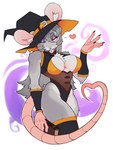 Rating: s
ID: 4709823
Date: 2024-04-09 05:29:47 -0400
Status: active
Score: 99
2023 anthro bald_tail big_breasts boo_the_rat book breasts buffpup_(artist) cleavage_cutout clothing cutout eyeshadow female fur gesture grey_body grey_fur hat headgear headwear hi_res makeup mammal murid murine one_eye_closed pink_eyes pinup pose purple_eyeshadow rat rodent solo squish tail tail_gesture tail_heart teeth teeth_showing thigh_squish tongue tongue_out vtuber wink witch_hat post #4709823