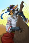 Rating: s
ID: 4694871
Date: 2024-04-02 05:25:23 -0400
Status: active
Score: 40
2:3 absurd_res anthro bandura big_tail black_hair black_hands breasts canid canine clothed clothing detailed digital_media_(artwork) dress english_description eyes_closed female field fingers folk_clothes fox fur hair hi_res jewelry mammal multicolored_body musical_instrument necklace outside playing_music plucked_string_instrument red_clothing red_dress sickfreak sky smile solo string_instrument tail traditional_dress ukraine vyshyvanka wheat wheat_field wreath post #4694871