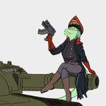 Rating: s
ID: 5494342
Date: 2025-04-10 05:38:42 -0400
Status: active
Score: 12
1:1 anthro baryonyx cannon cavemanon_studios clothing commissar cosplay crossed_legs crossover crossover_cosplay dinosaur female gun hi_res i_wani_hug_that_gator military military_uniform olivia_halford prehistoric_species ranged_weapon reptile scalie shock_trooper_(artist) simple_background sitting sitting_on_vehicle smug smug_face smug_grin solo spinosaurid tank_(vehicle) theropod uniform vehicle warhammer_(franchise) warhammer_40000 weapon white_background post #5494342