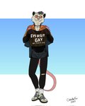 Rating: s
ID: 5375678
Date: 2025-02-15 17:32:27 -0500
Status: active
Score: 10
bartek22 bottomwear clothing ears_outwards eyes_closed eyewear feet footwear glasses happy hi_res holding_clothing holding_object holding_shirt holding_topwear jewelry male necklace oscar_the_opossum_(bartek22) pivoted_ears round_glasses sandals shirt shoes shorts simple_background smile sneakers solo sunglasses tail teeth_showing text text_on_clothing text_on_shirt text_on_topwear topwear post #5375678